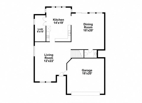 a floor plan of a house with a living room and a dining room