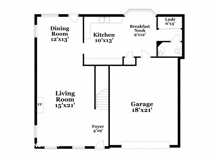 a floor plan of a house with a living room and a dining room
