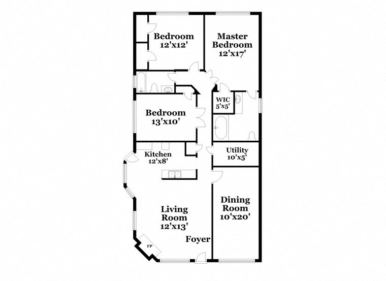 a floor plan of a house with a bedroom and a living room
