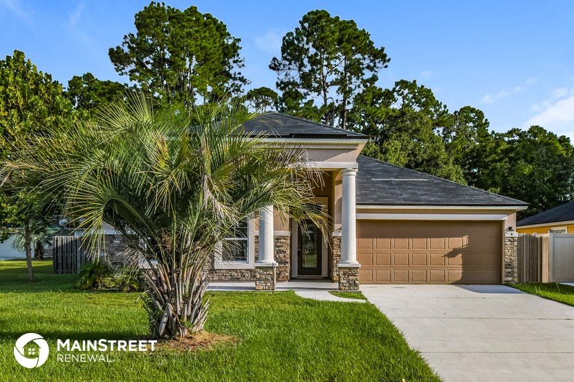 a house with a palm tree in front of it