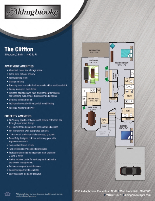 Cliffton - includes a 1 car garage