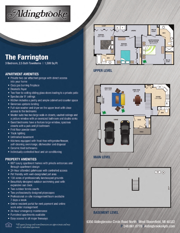 Farrington - includes a 2 car attached garage