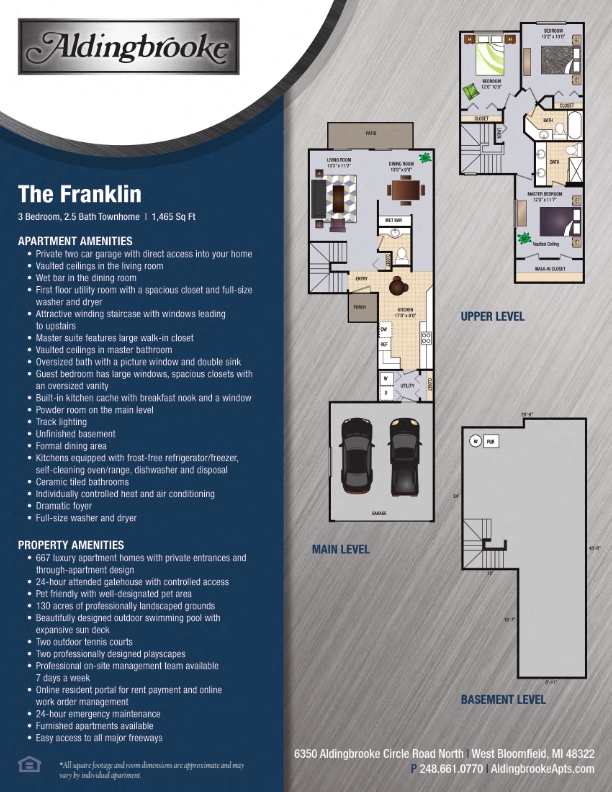 Franklin - includes a 2 car attached garage