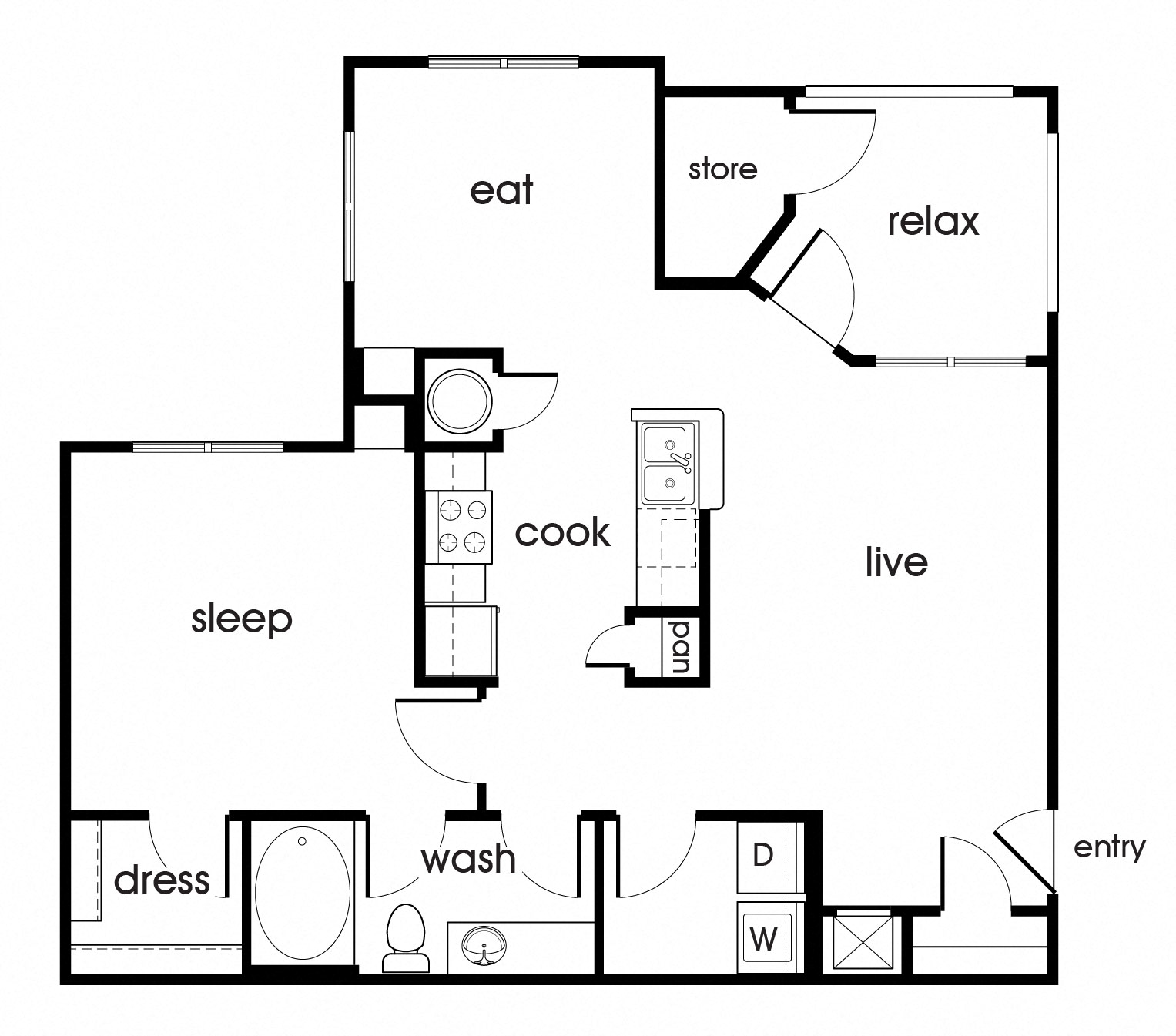 A1 floorplan at Magnolia Pointe Apartments in Durham, NC