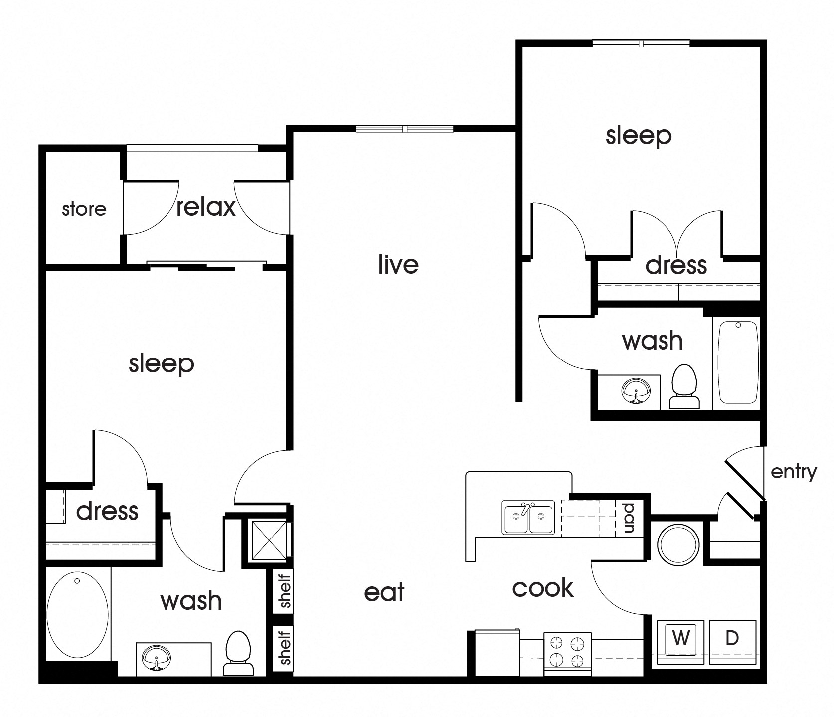 B1 floorplan at Magnolia Pointe Apartments in Durham, NC