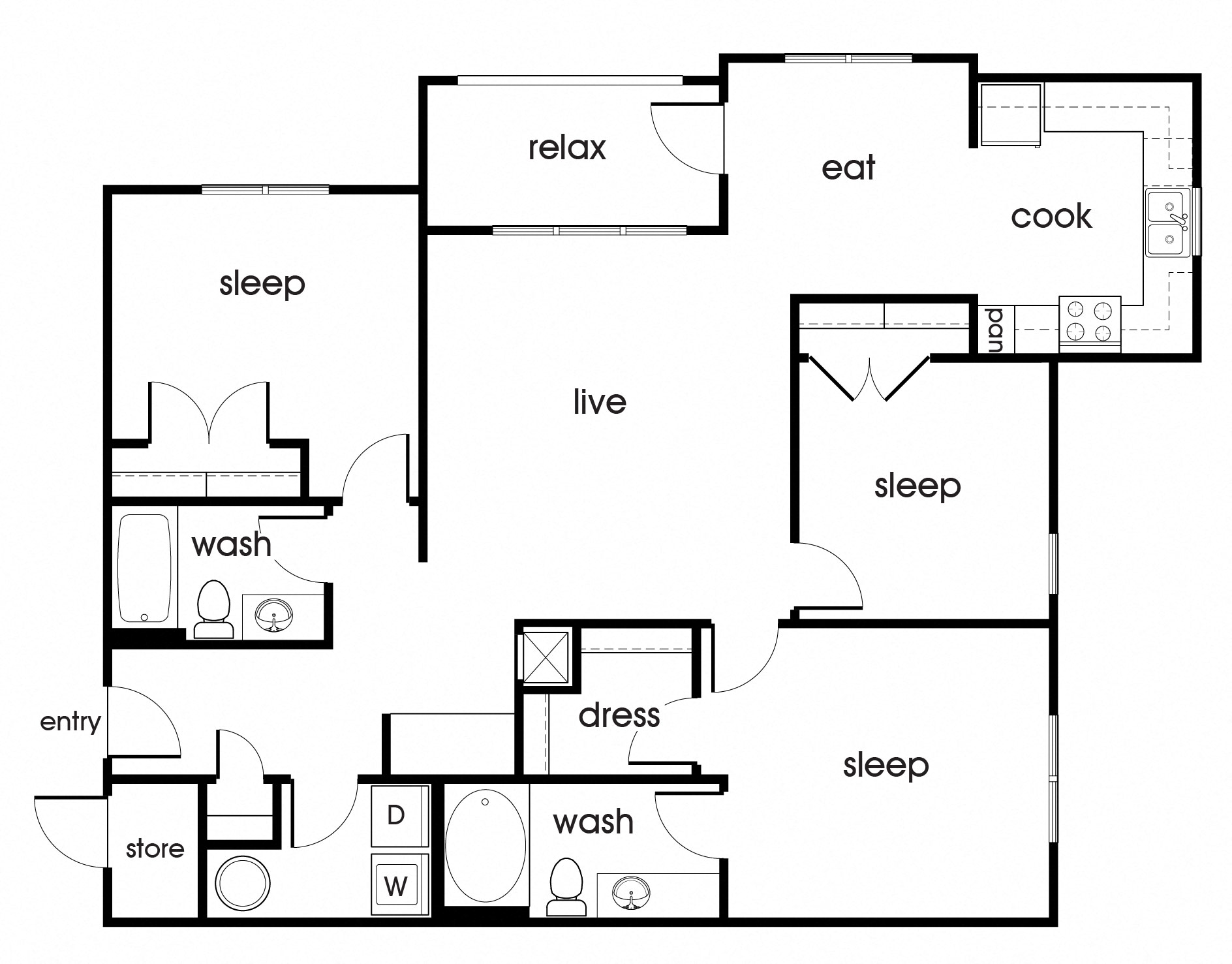 C1 floorplan at Magnolia Pointe Apartments in Durham, NC