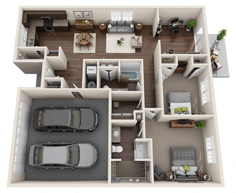 Ledgewood Apartment homes floor plan Temperance, MI