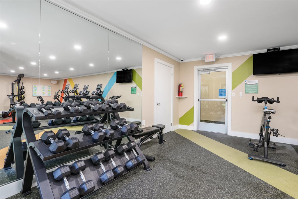 the weights room at the preserve at ballantyne commons gym
