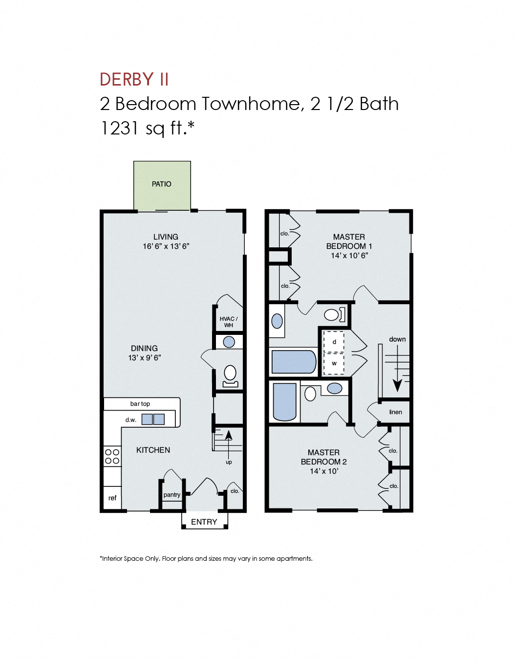 Derby II - 2 Bedroom Townhome
