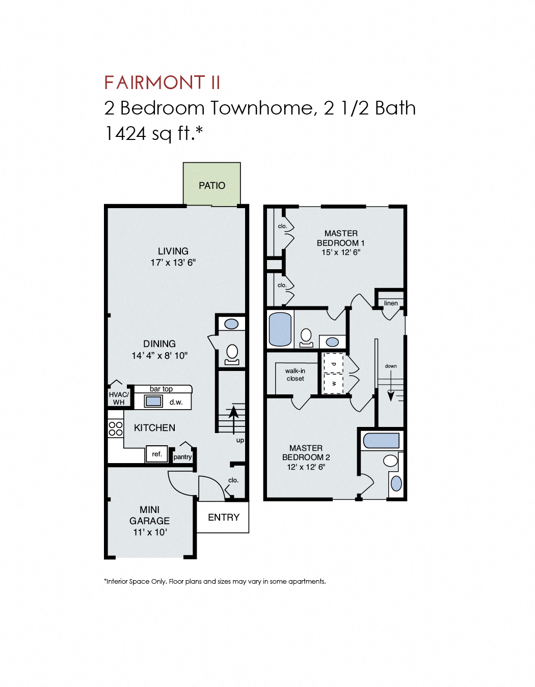 Fairmont II - 2 Bedroom Townhome