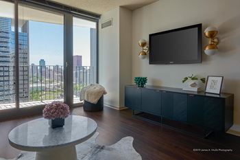 Contemporary Plank Flooring in Living Area