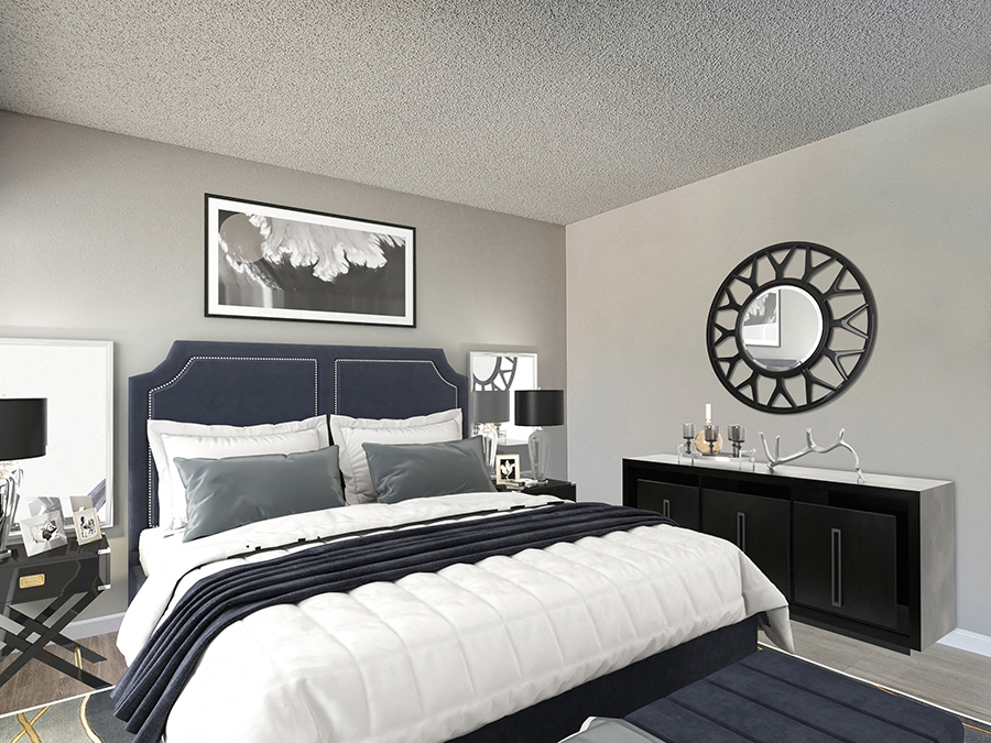 Bedroom  l The Aurora Apartments