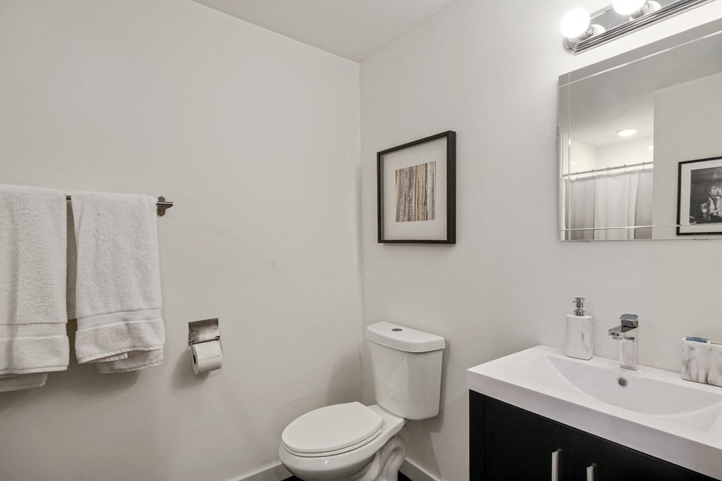 a bathroom with a toilet and a sink and a mirror