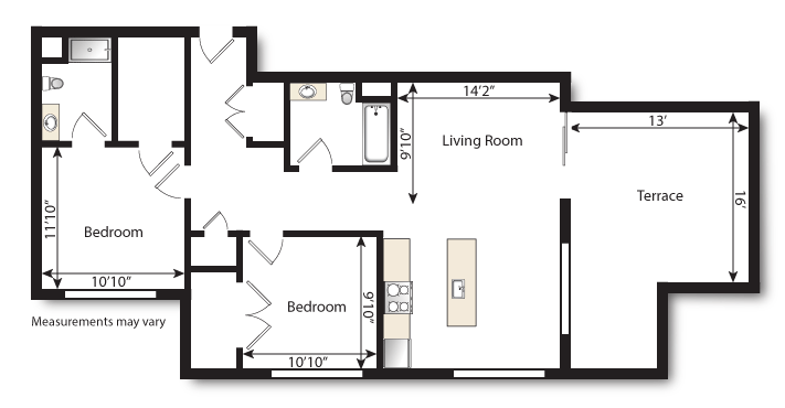 Colewood_FloorPlan_308_312 1070 sqft
