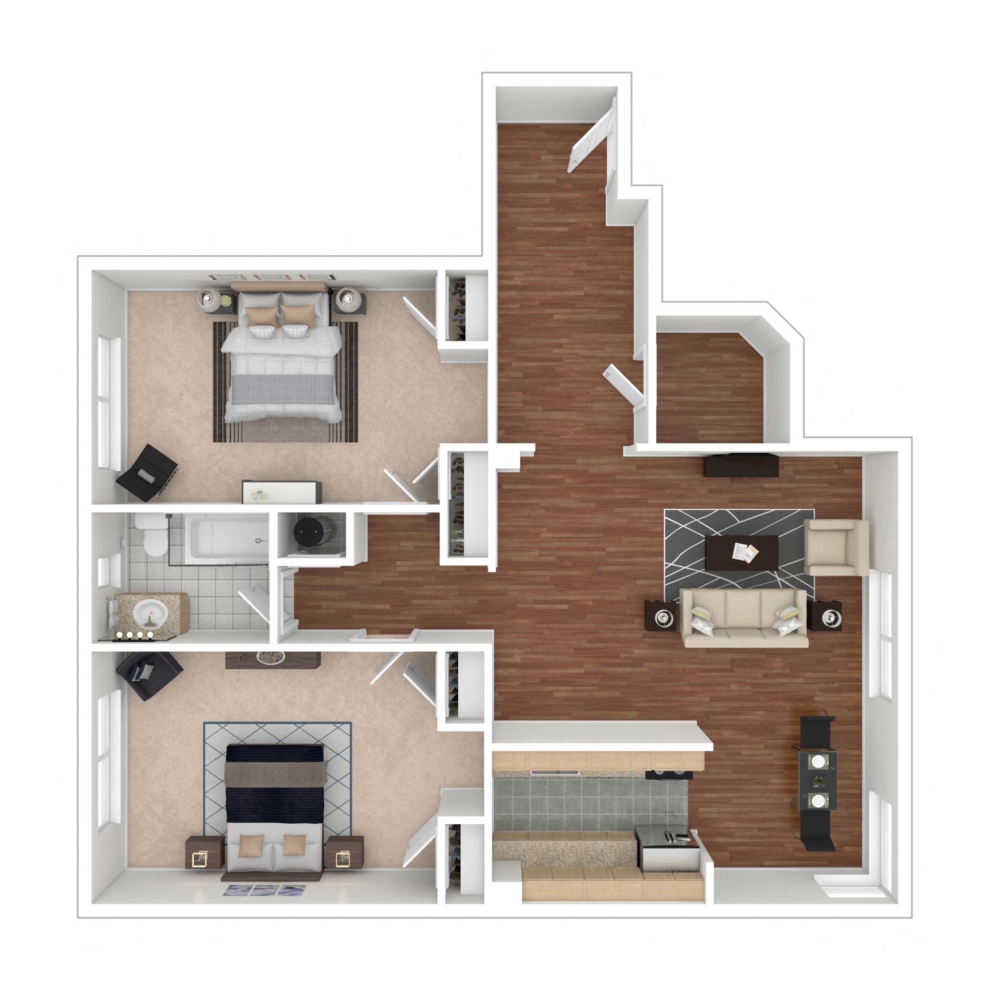 Rock Creek Springs Apartments 2 Bedroom Floorplan GA