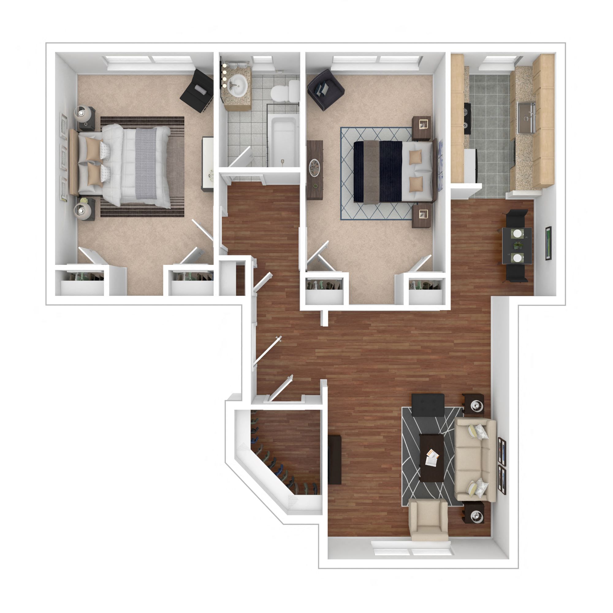 Rock Creek Springs Apartments 2 Bedroom Floorplan G2B