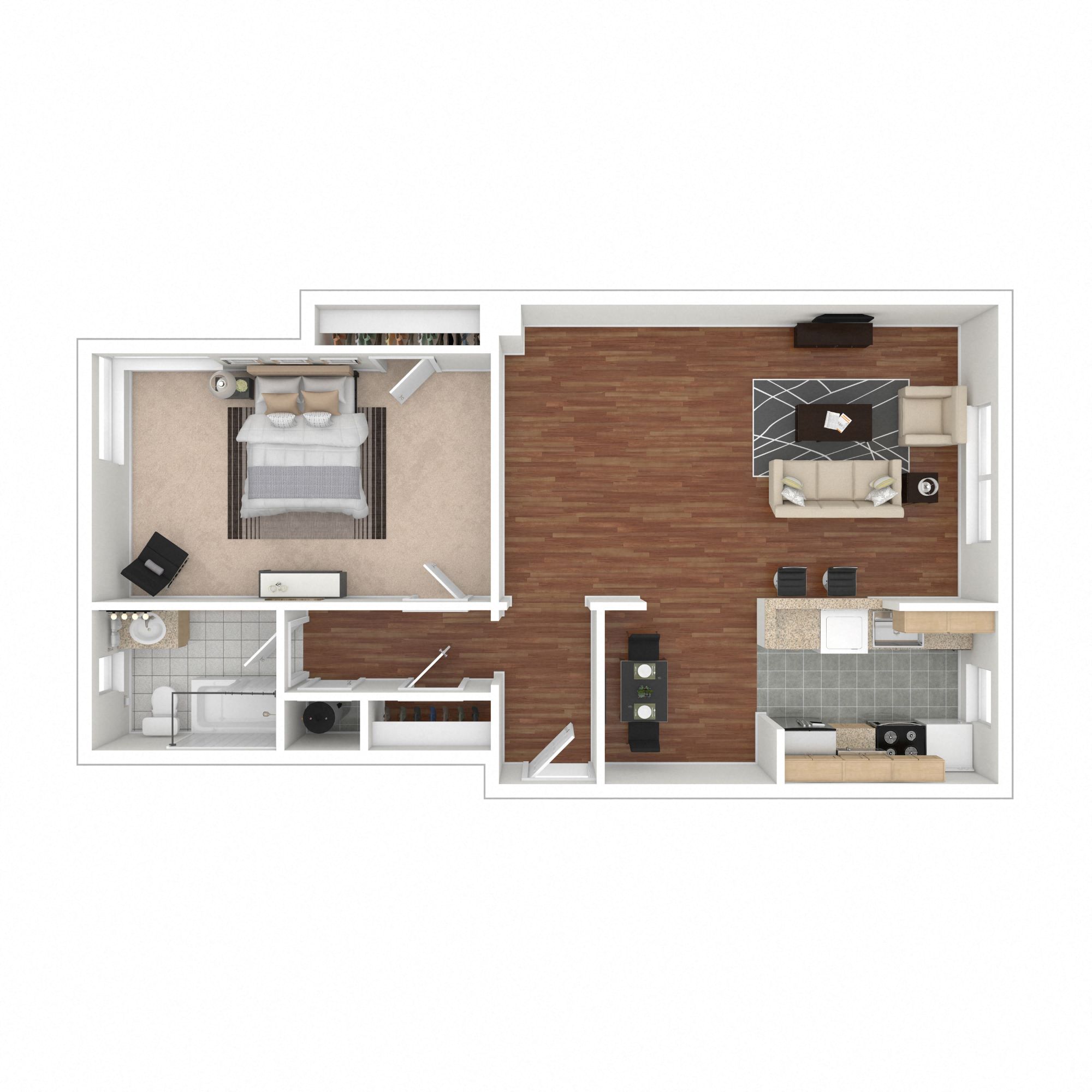Rock Creek Springs Apartments 1 Bedroom Floorplan GC
