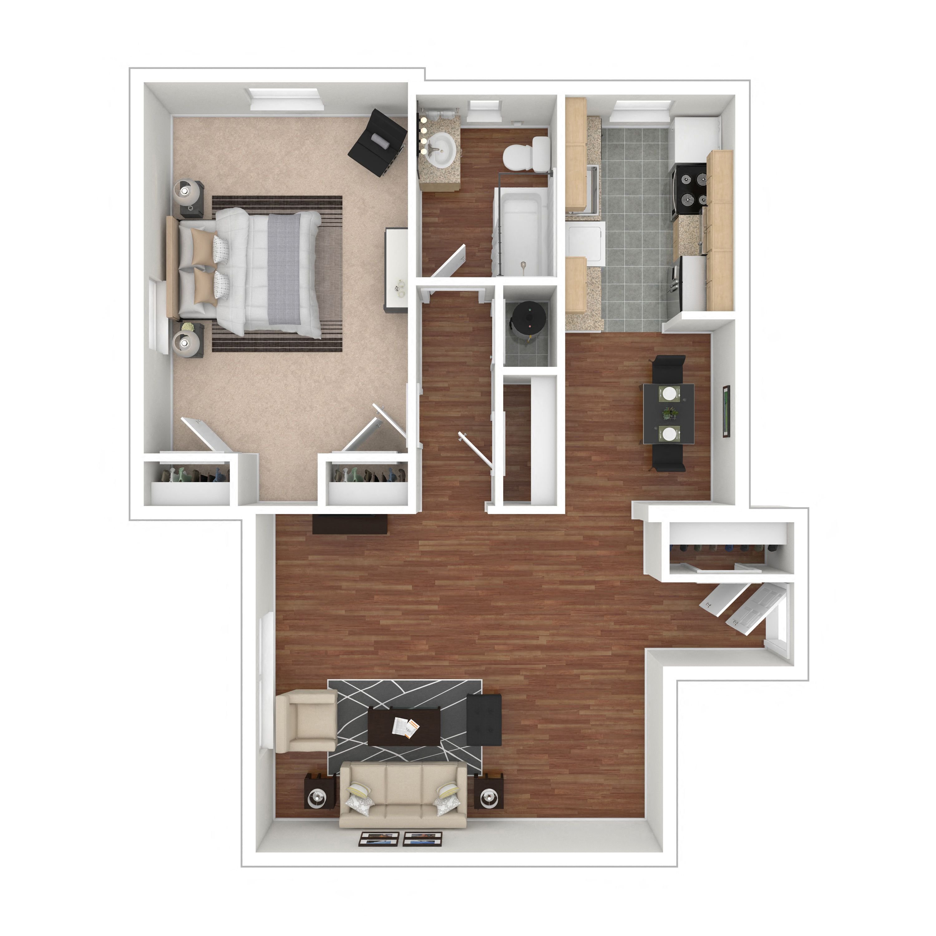 Rock Creek Springs Apartments 1 Bedroom Floorplan GD