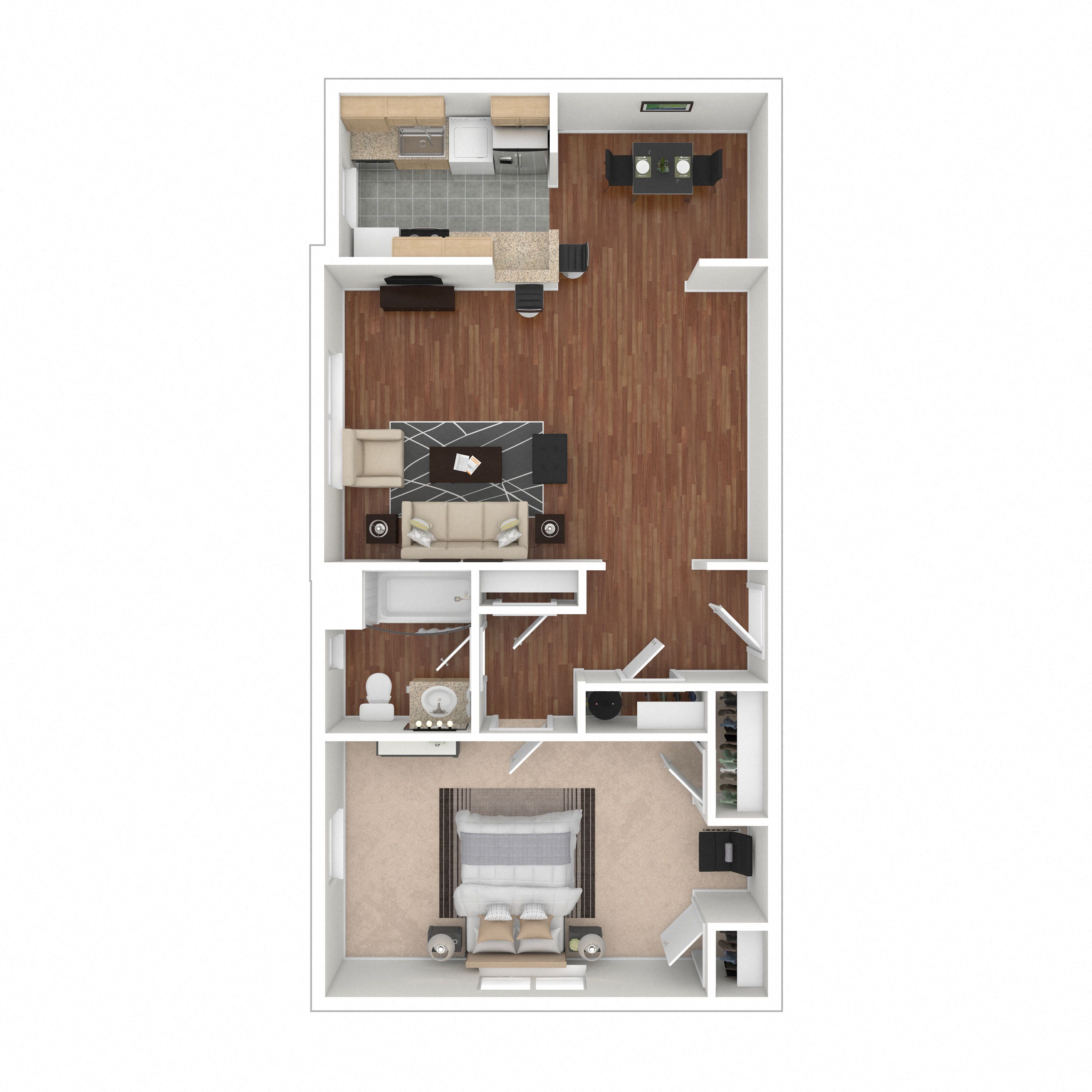 Rock Creek Springs Apartments 1 Bedroom Floorplan GE