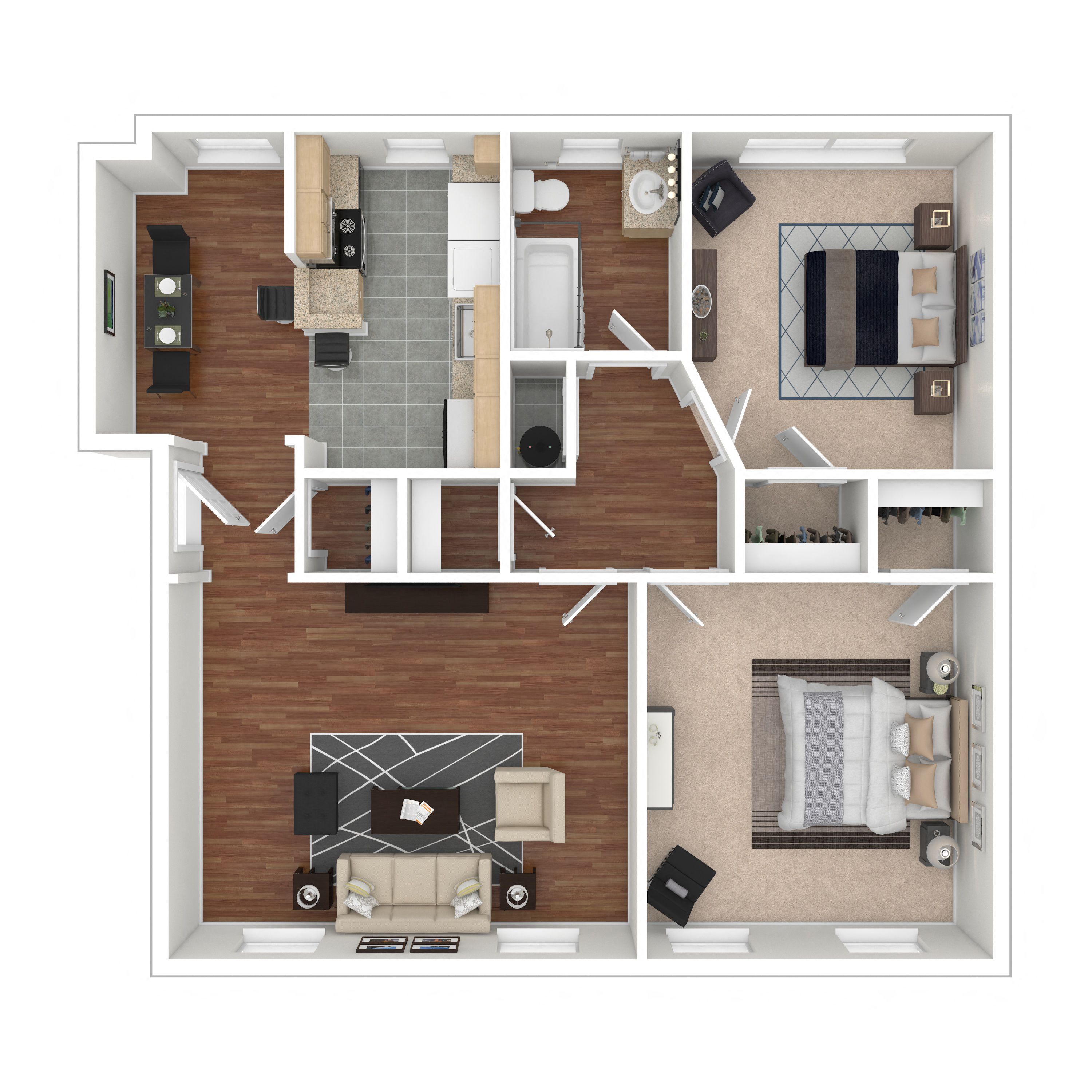 Rock Creek Springs Apartments 2 Bedroom Floorplan K2A