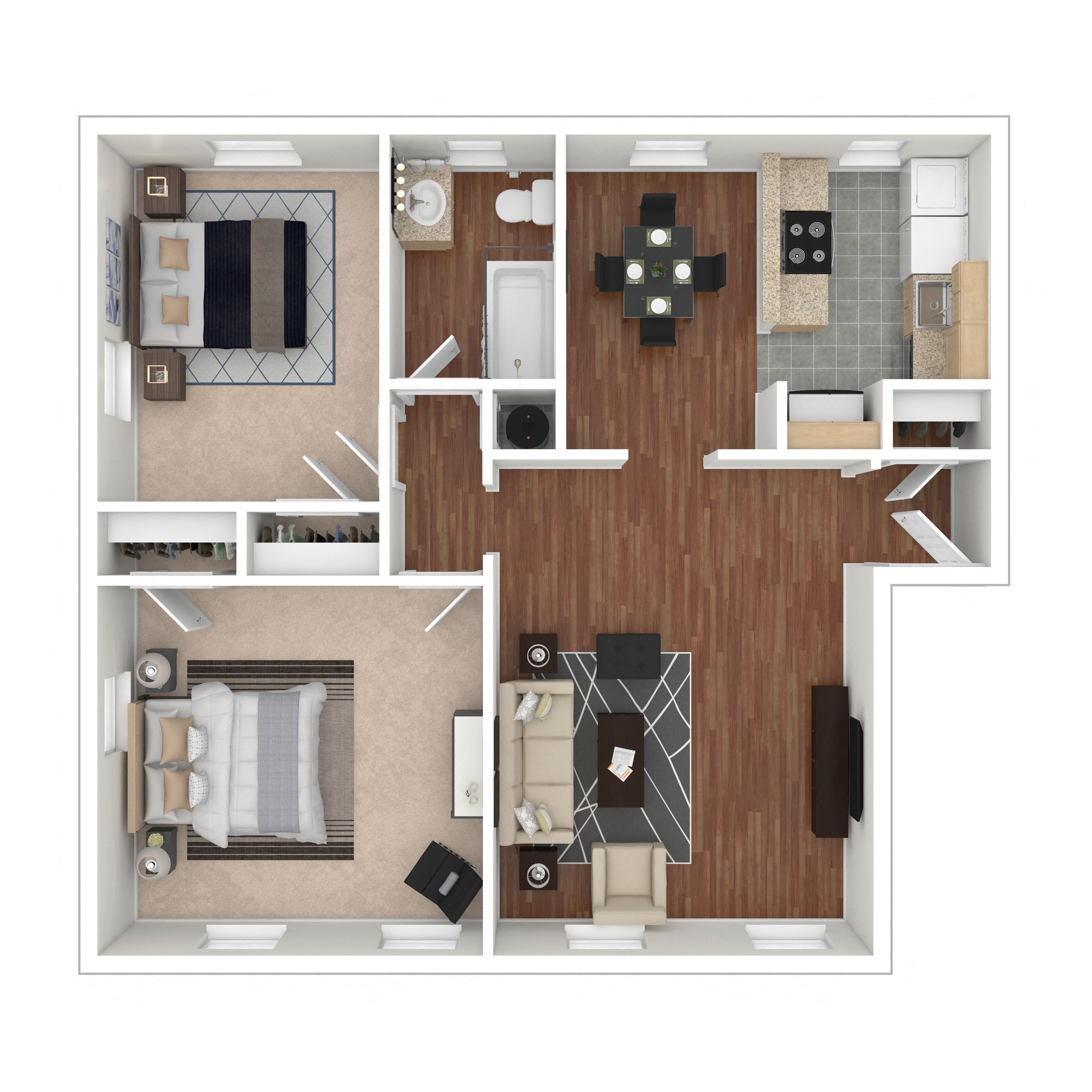 Rock Creek Springs Apartments 2 Bedroom Floorplan K2B