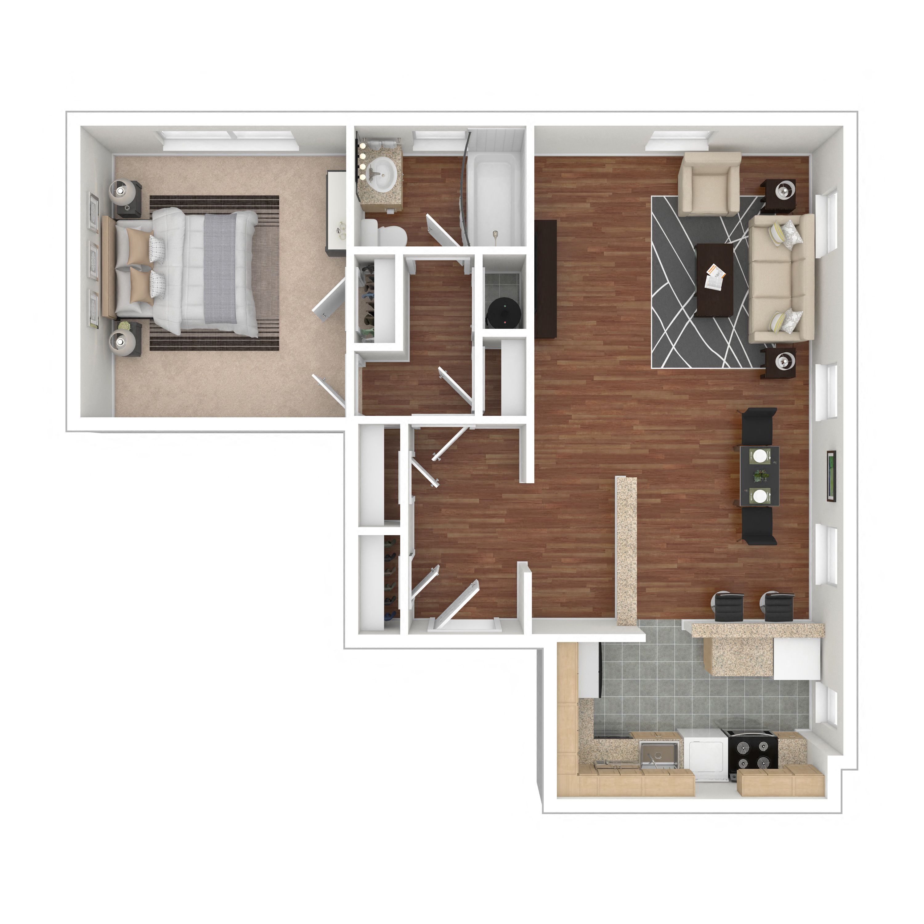 Rock Creek Springs Apartments 1 Bedroom Floorplan KD