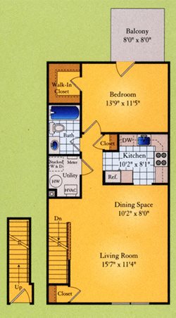 One Bedroom Floor Plan 2