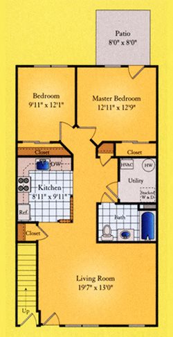 Two Bedroom Open Kitchen II Floor Plan 6
