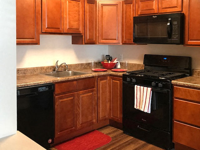 New kitchens in two bedroom apartments
