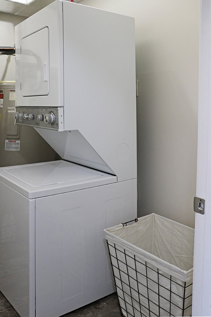 a washer and dryer in a laundry room