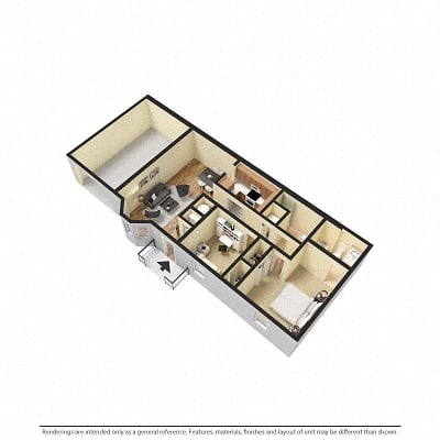 2 bedroom 2 bath – Garden with attached garage