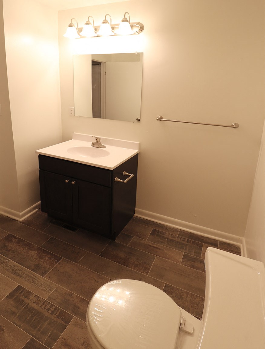 a bathroom with a toilet and a sink and a mirror