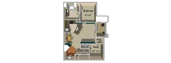 Alta – 1 bedroom 1.5 bath, study
