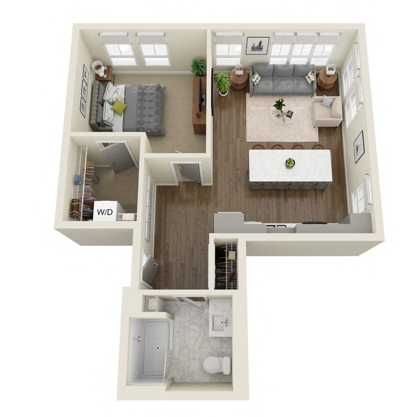 Moore Floor Plan at Dillard Apartments, Fargo, ND 58102