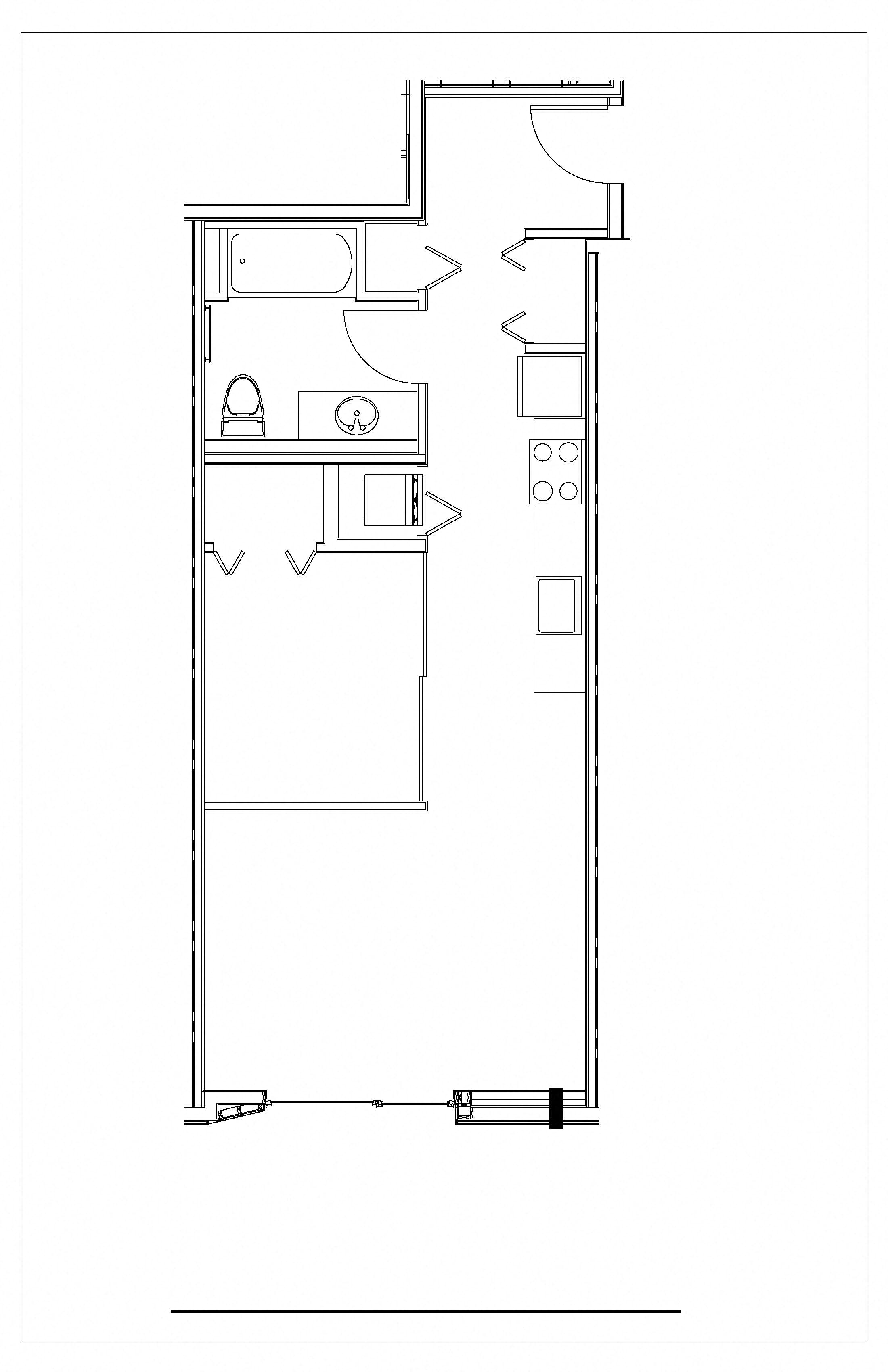 1 Bed, 1 Bath Open-B