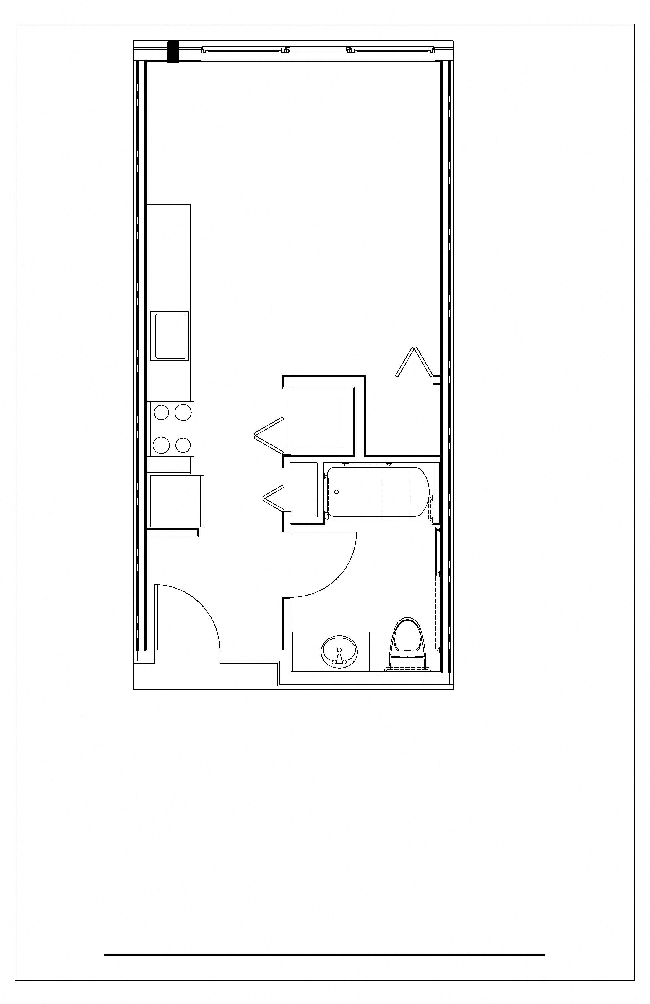 Studio, 1 Bath-A-1-Type A