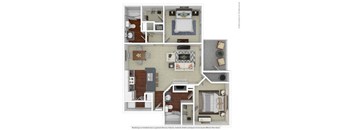 2 bed 2 bath floor plan H at Butternut Ridge, North Olmsted, 44070