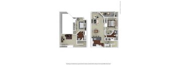 2 bed 2 bath floor plan P at Butternut Ridge, North Olmsted, Ohio