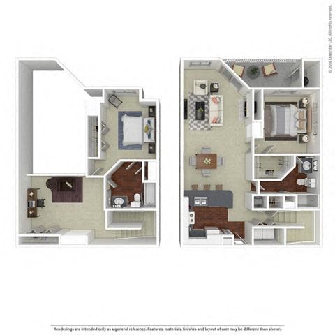 2 bed 2 bath floor plan P at Butternut Ridge, North Olmsted, Ohio