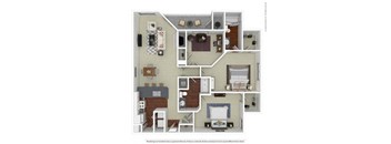 2 bed 2 bath floor plan L at Butternut Ridge, Ohio, 44070