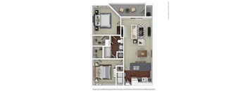 2 bedroom 1 bathroom Floor plan at Butternut Ridge, North Olmsted, OH