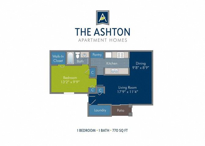 1 Bedroom 1 Bath 2D Floorplan 770 sq. ft_Ashton at Richmond Hill, Richmond Hill, GA 1 Bedroom 1 Bath 2D Floorplan 770 sq. ft_Ashton at Richmond Hill, Richmond Hill, GA