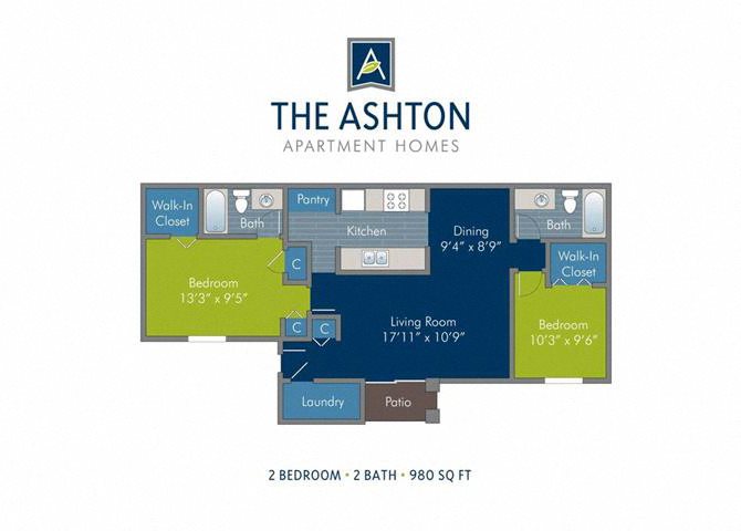 2 Bedroom 2 Bath 2D Contrasted Floorplan A_Ashton at Richmond Hill, Richmond Hill, GA 2 Bedroom 2 Bath 2D Contrasted Floorplan A_Ashton at Richmond Hill, Richmond Hill, GA