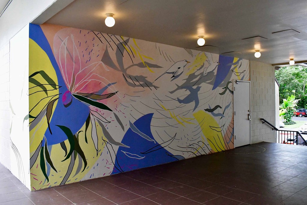 a mural on the wall of a building