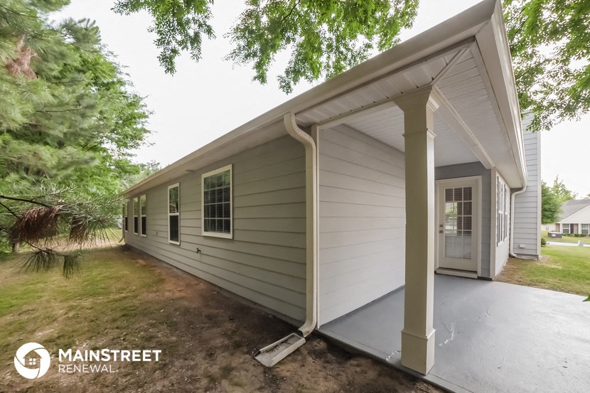 the view of the front of the house from the porch