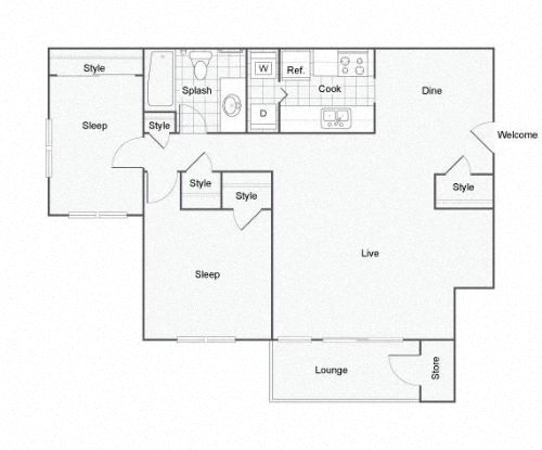 The Birch 2x1 881 sqft