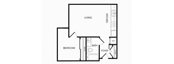 A2 one bedroom floorplan at Infinity Apartments in Seattle, WA