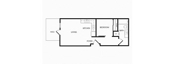 A4 one bedroom floorplan at Infinity Apartments in Seattle, WA