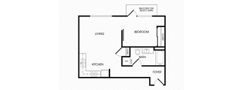 A7 one bedroom floorplan at Infinity Apartments in Seattle, WA