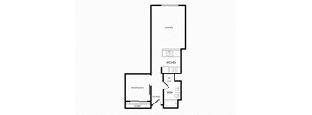 A08 one bedroom floorplan at Infinity Apartments in Seattle, WA